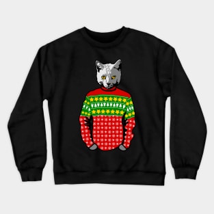Christmas Sweater Cat Crewneck Sweatshirt